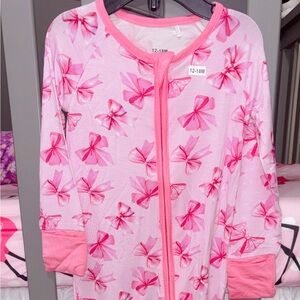 Pink Bow Print Baby Onesie NEW